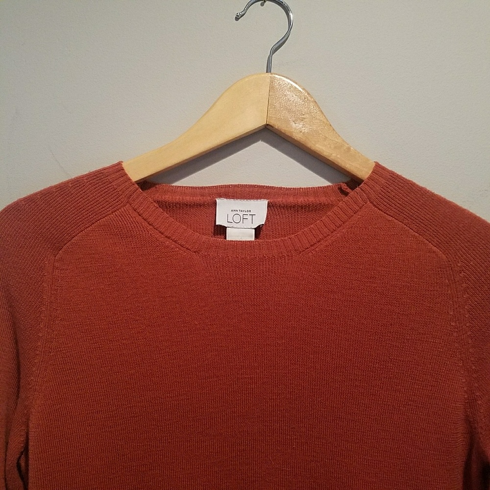 Orange Loft Sweater with cuffed sleeves